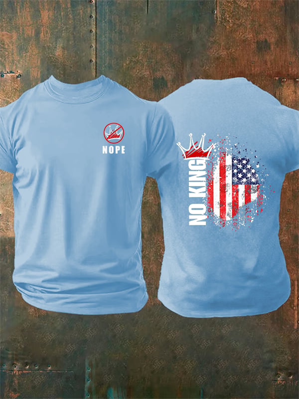 🔥Buy 3 Get 15% Off🔥Men's  NOPE No King American Flag Print T-Shirt