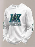Men’s Football Graphic Waffle Knit Long Sleeve Crewneck T-Shirt