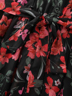 Floral Romance Pockets Belted Midi Dress