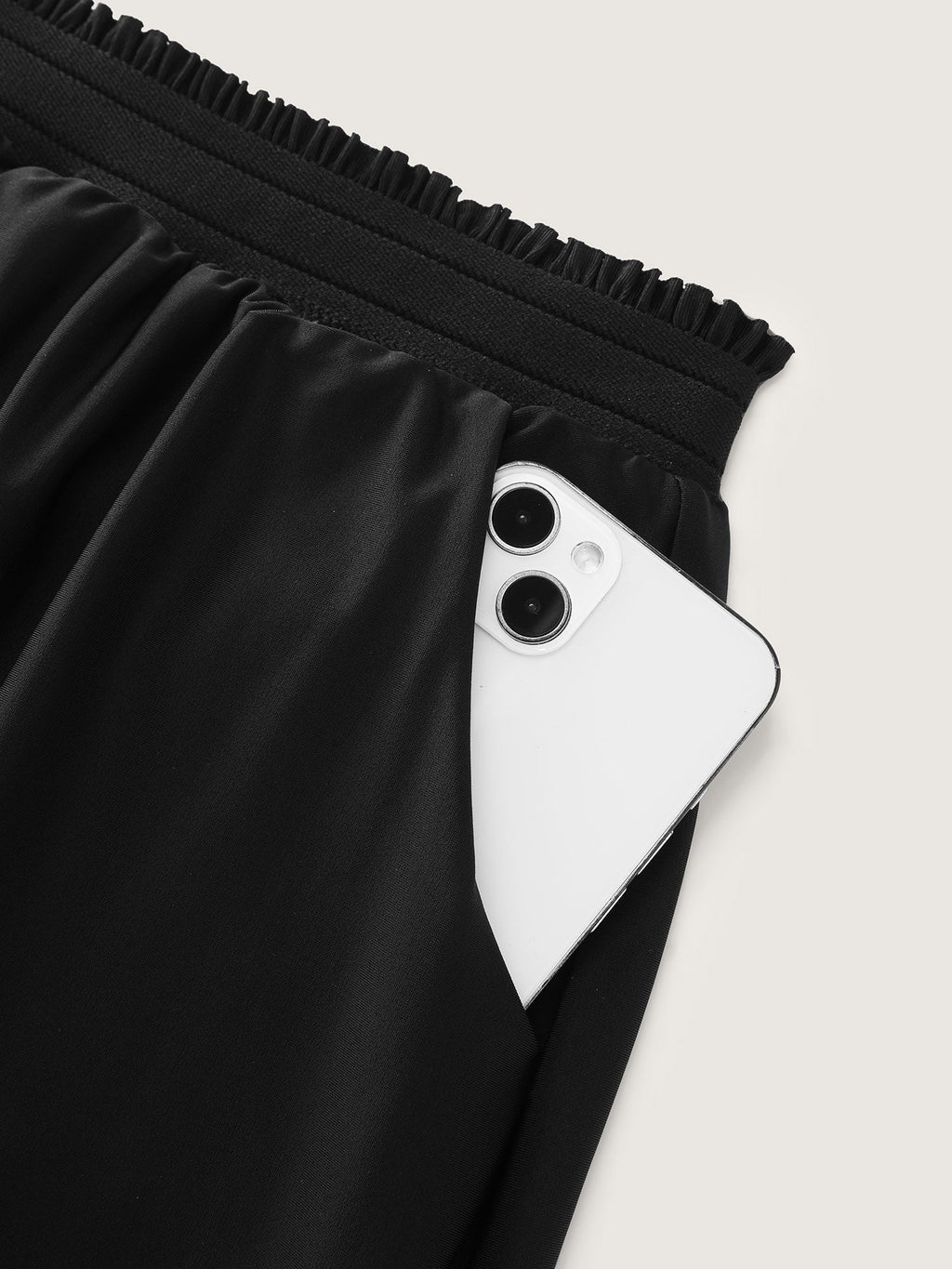 Cut-Out Side Pockets Swim Shorts
