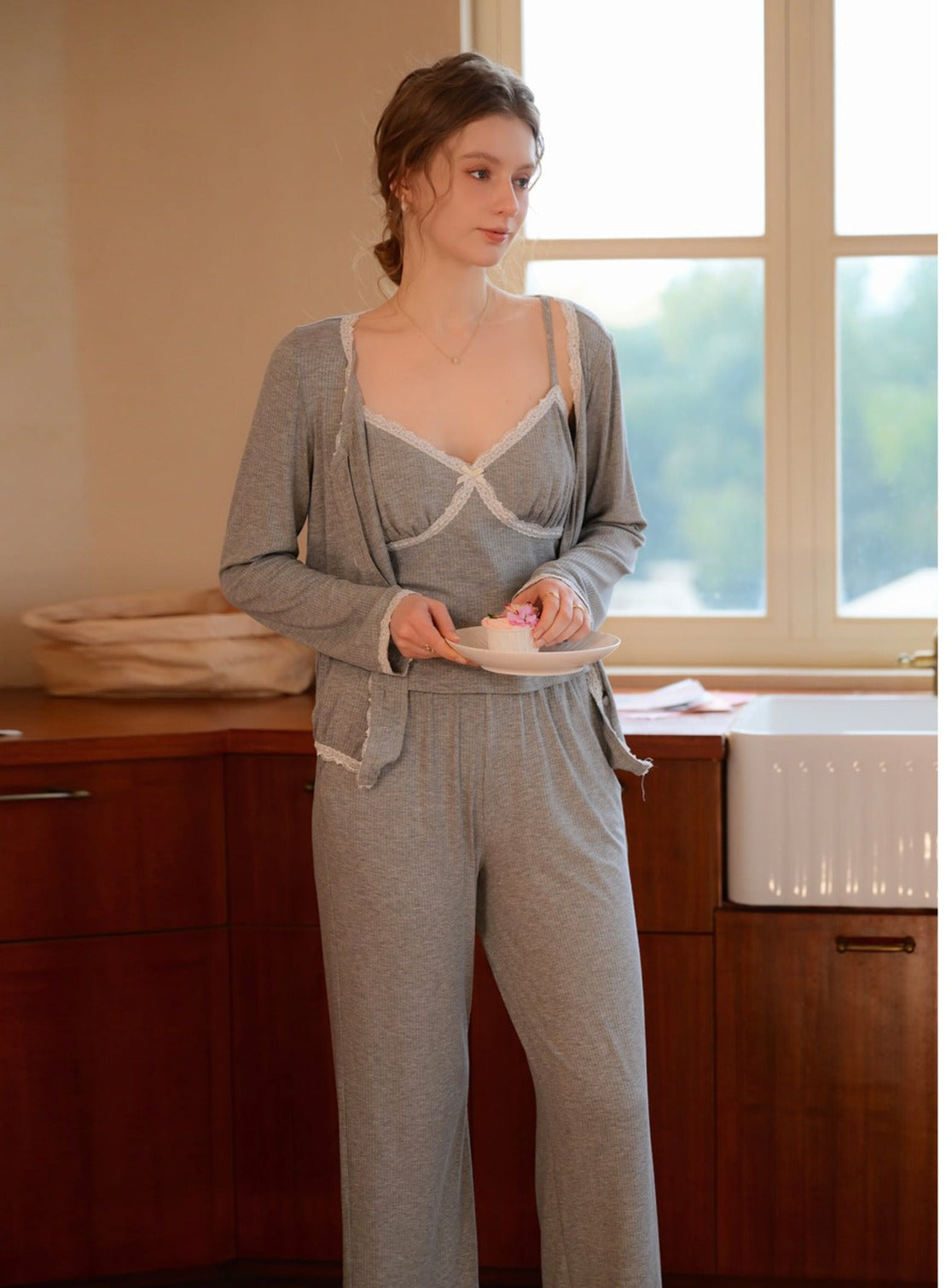 Built In Bra Loungewear 3pcs Set