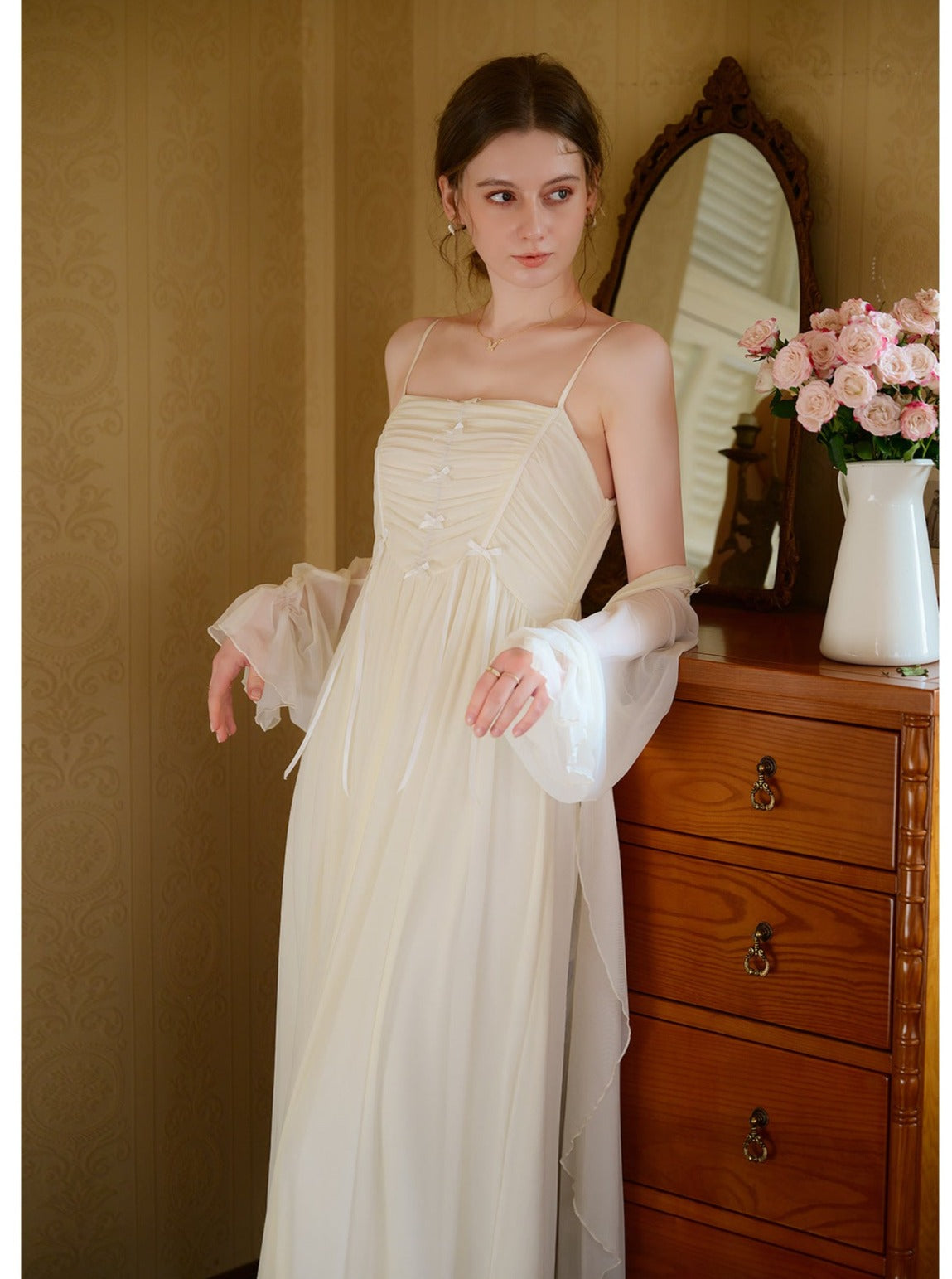 Fairy Tulle Padded Nightgown 2pcs Set