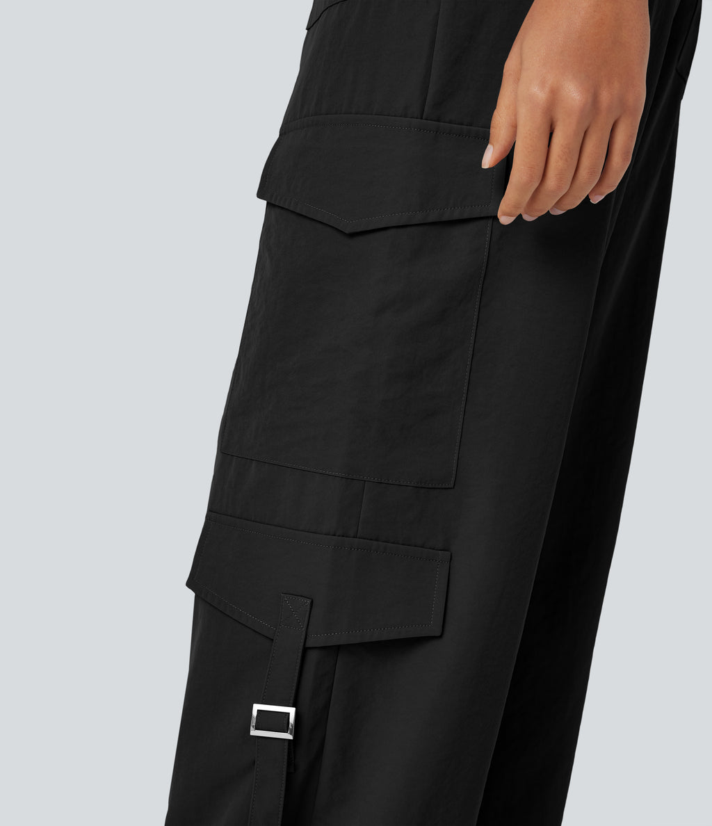 High Waisted Travel Cargo Pants with Pockets