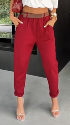 Ladies Solid Color Casual Pants