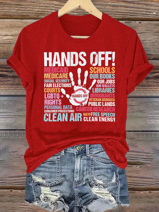 🔥Buy 3 Get 15% Off🔥Women's  HANDS OFF! Print T-Shirt