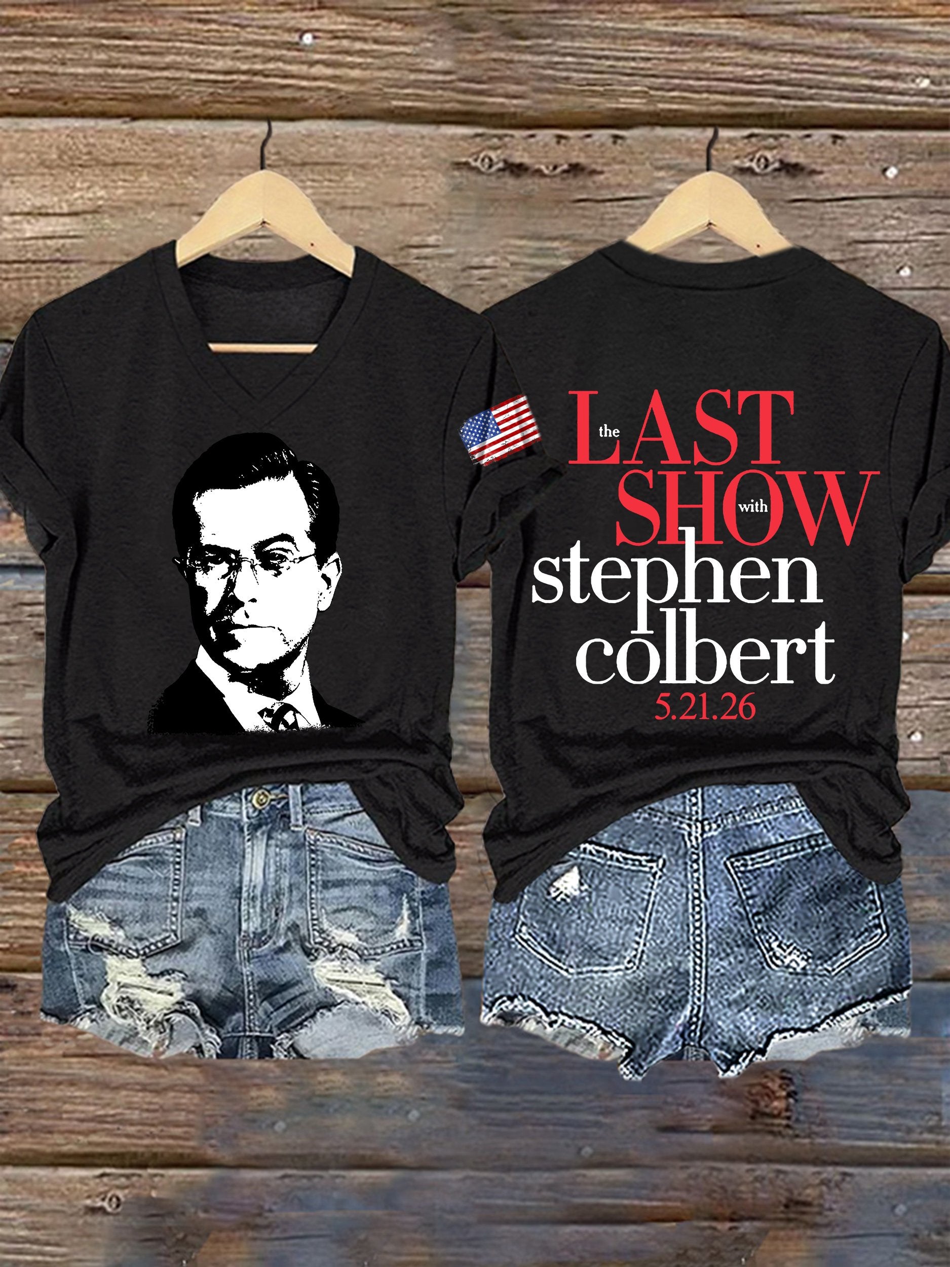 🔥Buy 3 Get 15% Off🔥V-Neck Retro Last Show 05.21.2026 Print T-Shirt