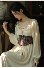 Royalcore Painting Boned Corset + Lace Neck Dress