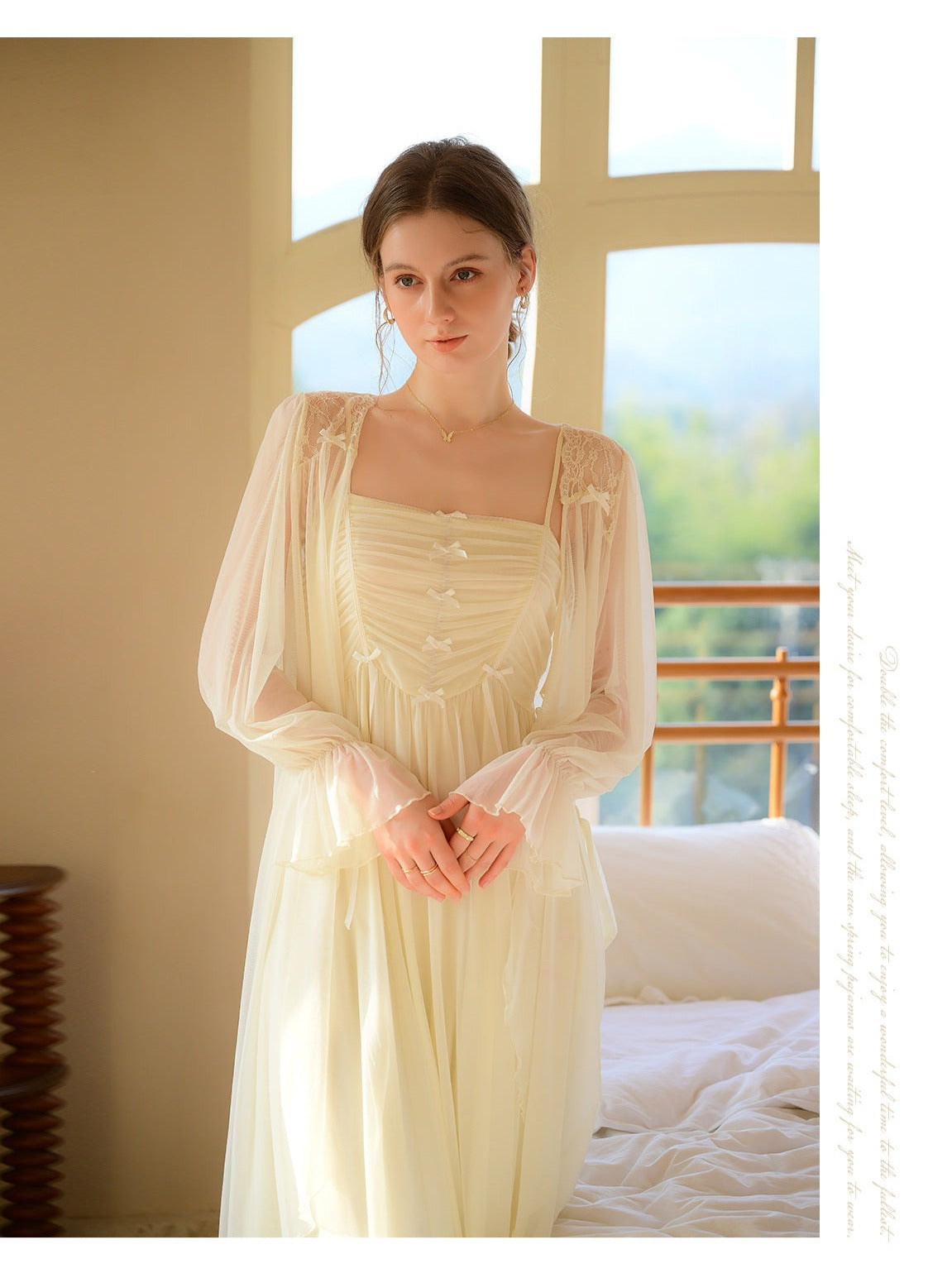 Fairy Tulle Padded Nightgown 2pcs Set