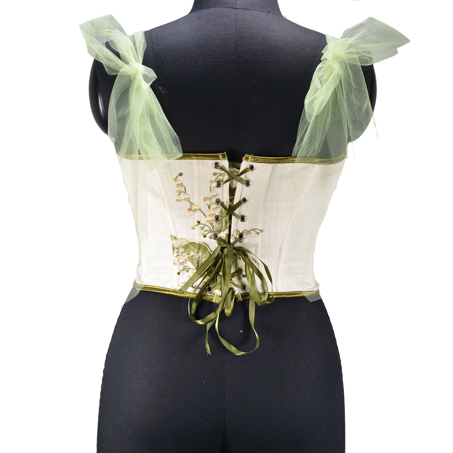 Tulle Straps Lily Of The Valley Boned Bustier