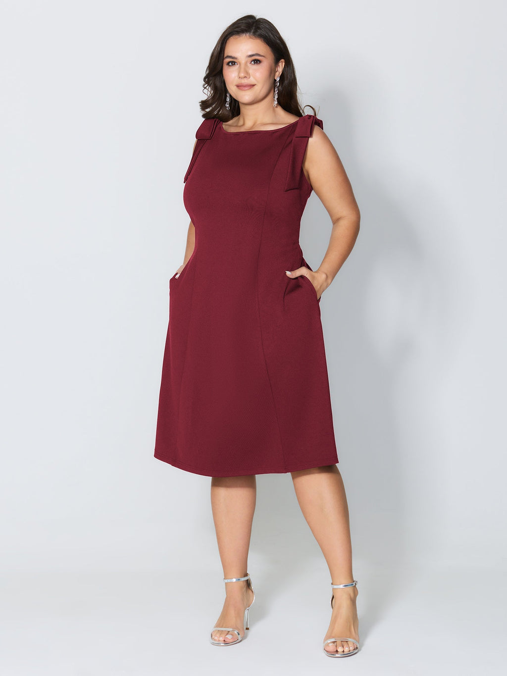 Shoulder Tie Sculpting Bodice Mini Dress