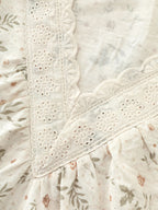 Floral Print Lace Neckline Blouse