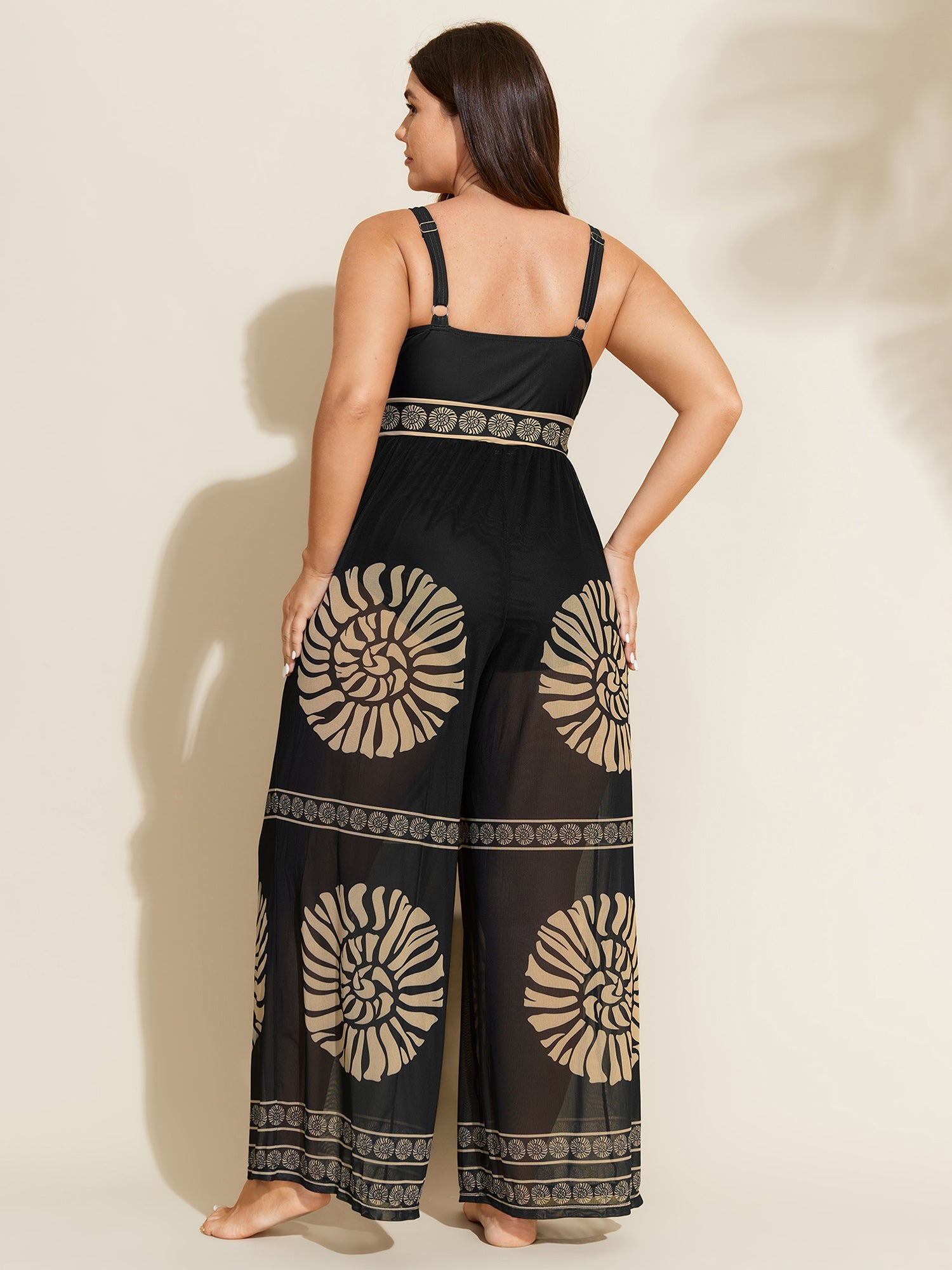 Geometric Print Two-Piece Swimsuit Set