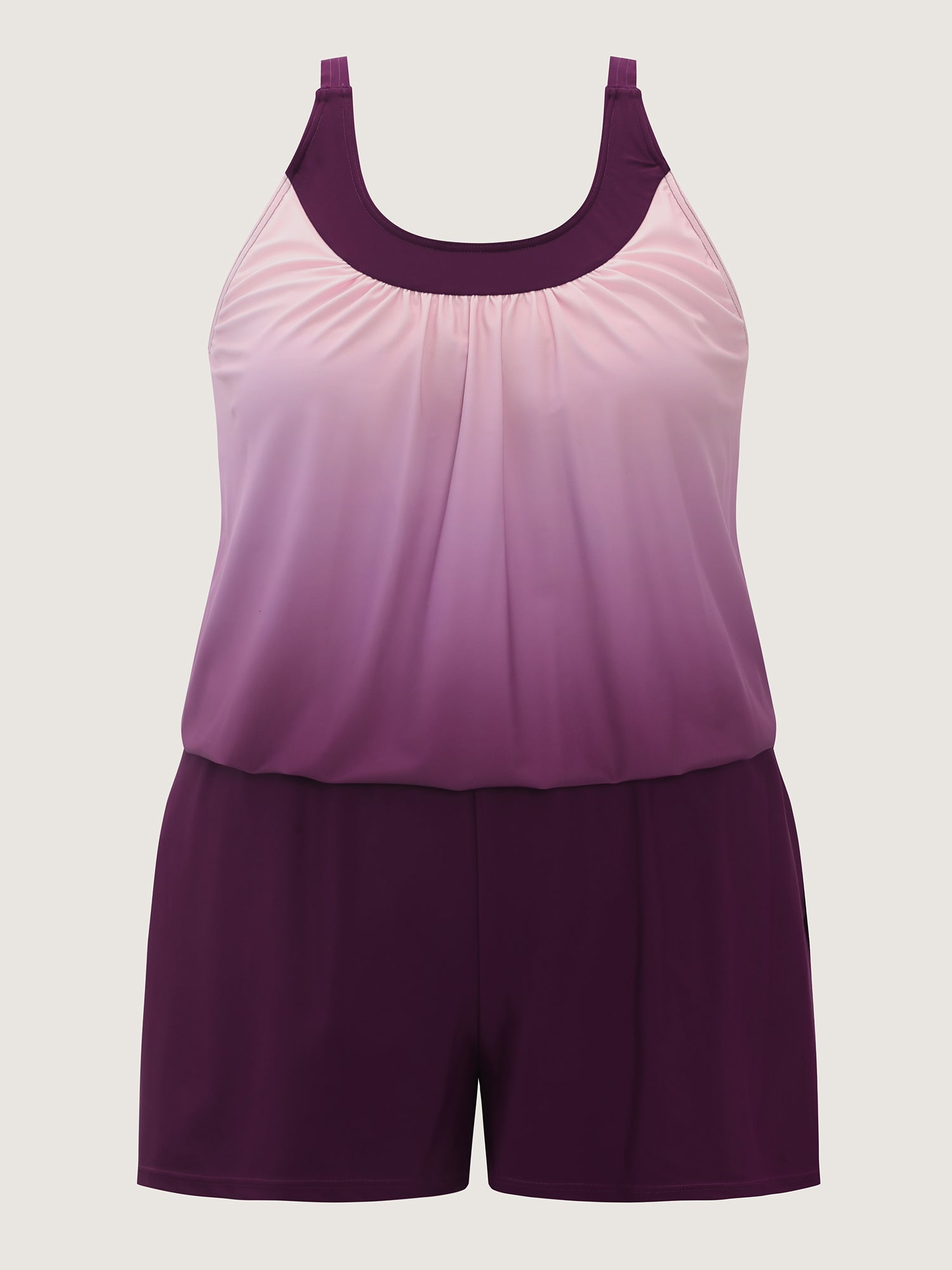 Color Gradient Adjustable Pockets One-Piece Swimsuit