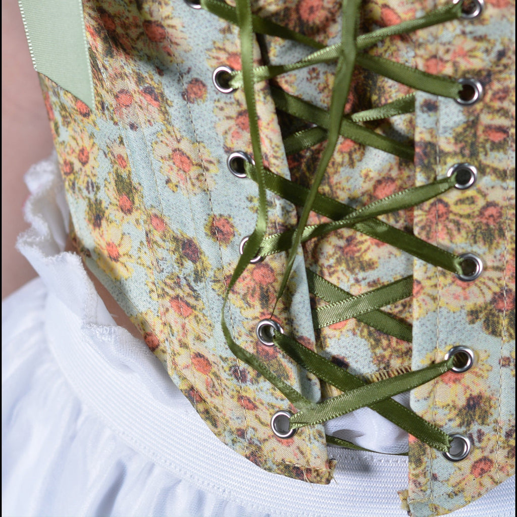 Retro Lace Up Ribbon Corset Bustier