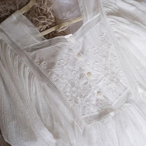 Stitched Lace Vintage French Sleep Gown