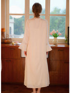 Lace Satin Built In Bra Nightgown 2pcs Set