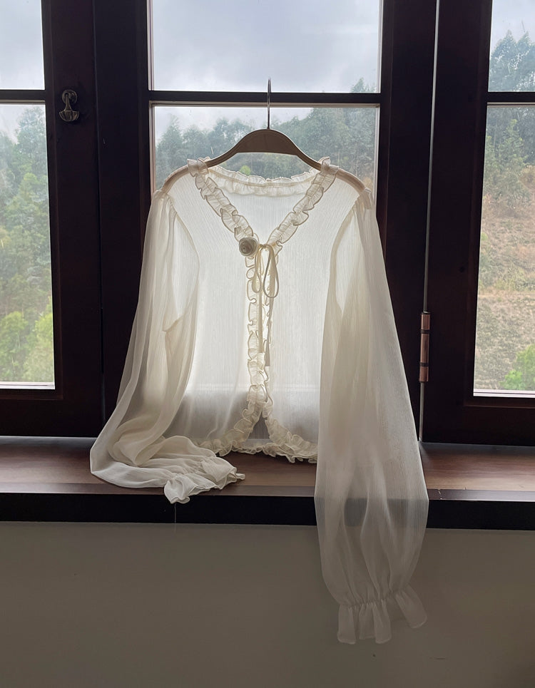 Fairy Sheer Rose Cardigan + Painting Slip Dress