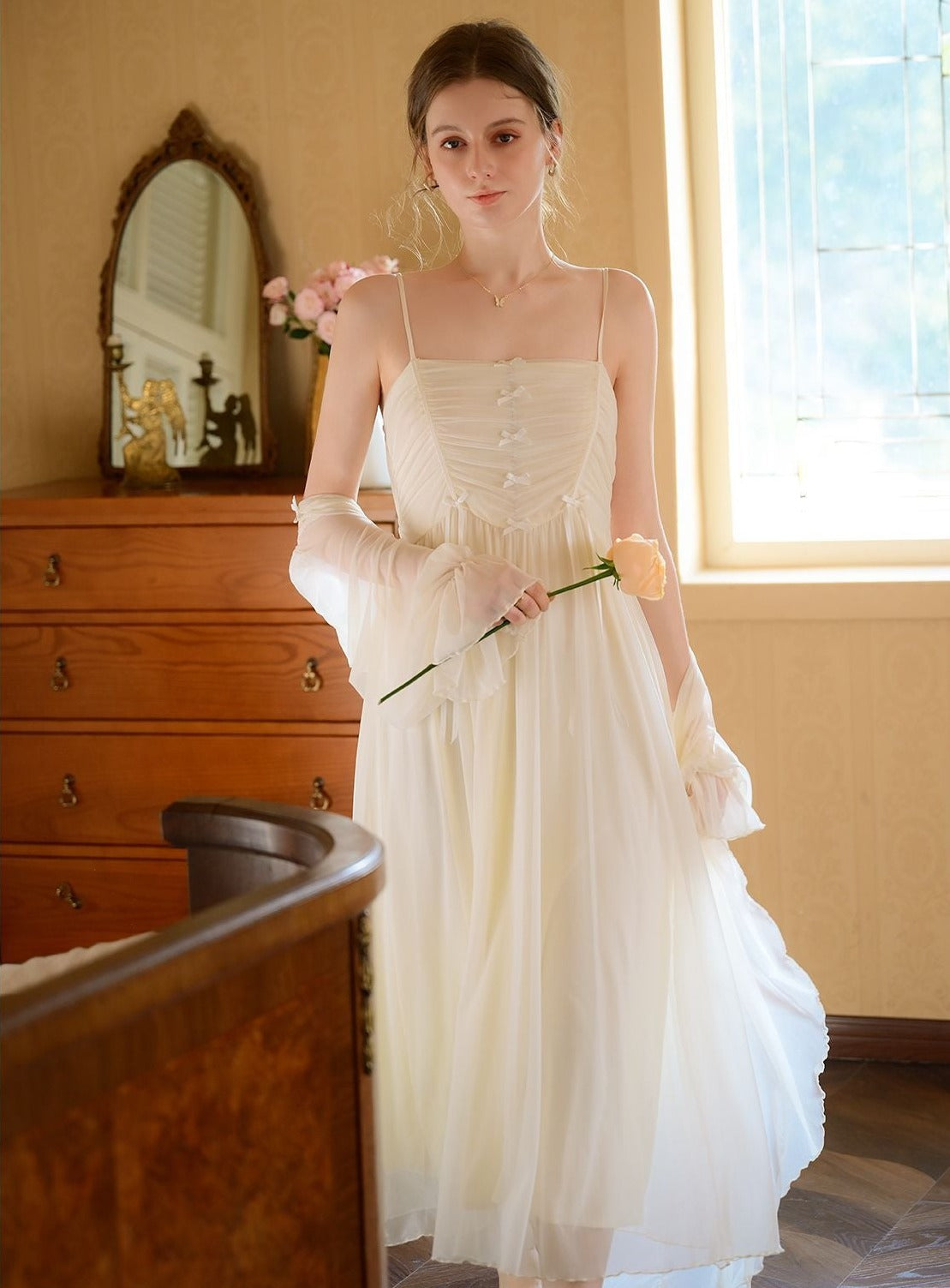 Fairy Tulle Padded Nightgown 2pcs Set