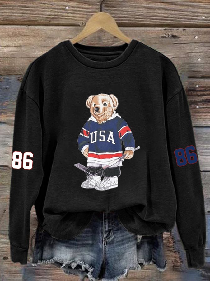 Women's  Hockey Print Sweatshirt