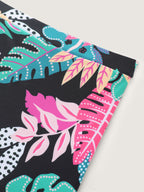 Playful Tropical Floral Print Pockets Swim Dress