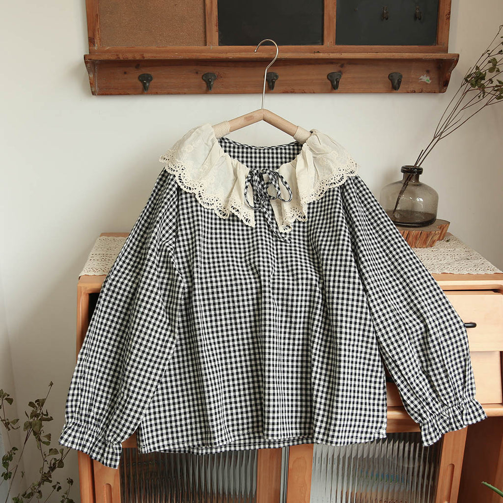 Big Cute Lace Collar Shirt