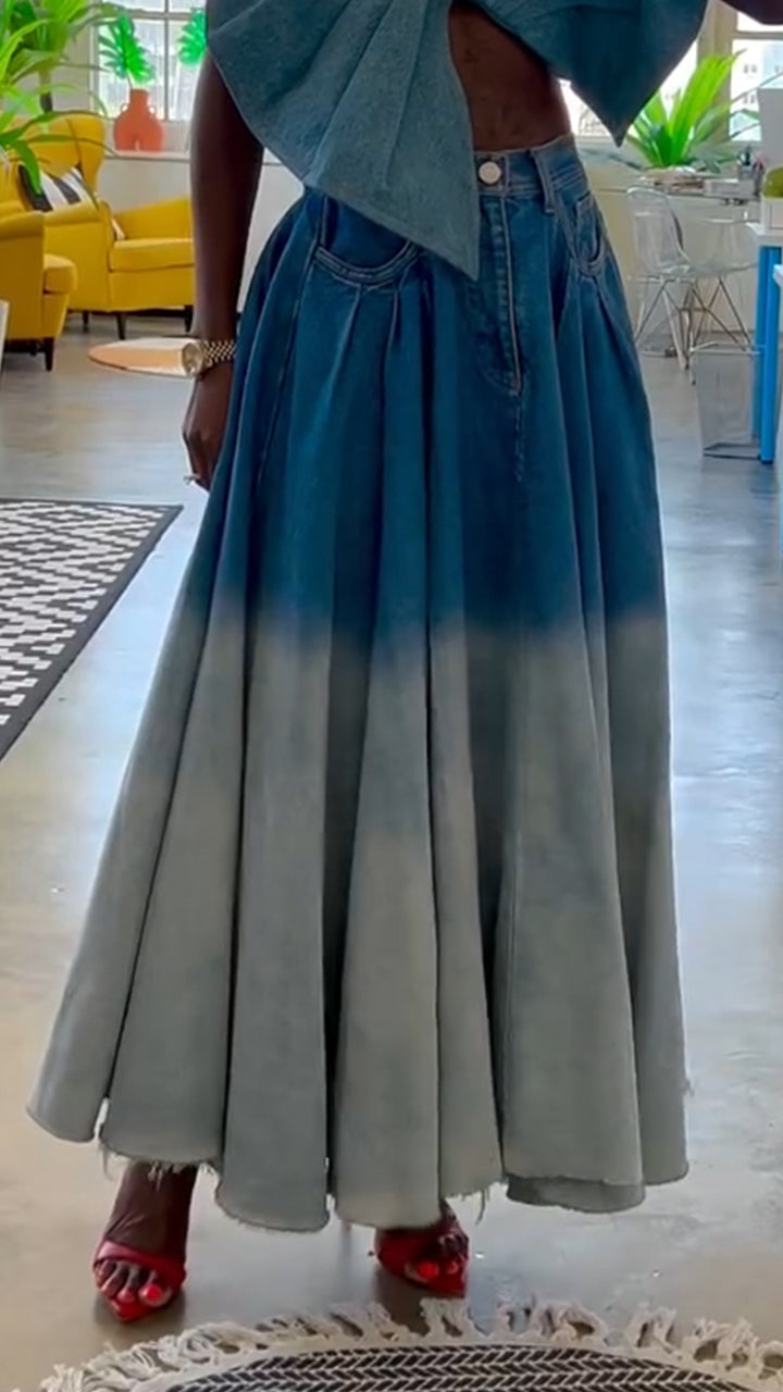 Women Gradient Casual Skirt