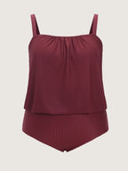 Texture Pleated Easy-Fit One-Piece Swim