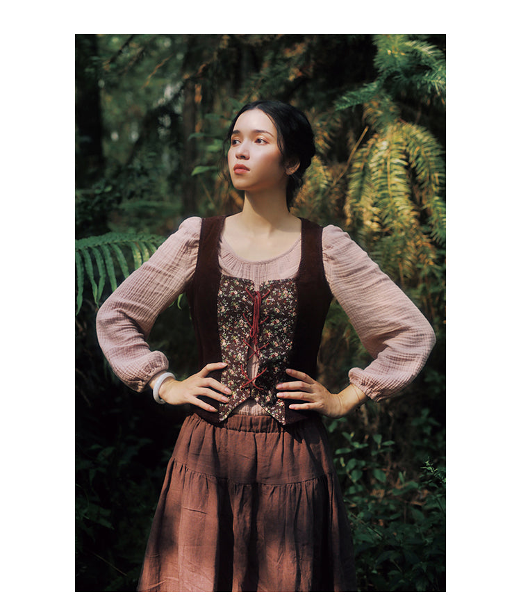 Grandmacore Floral Waistcoat