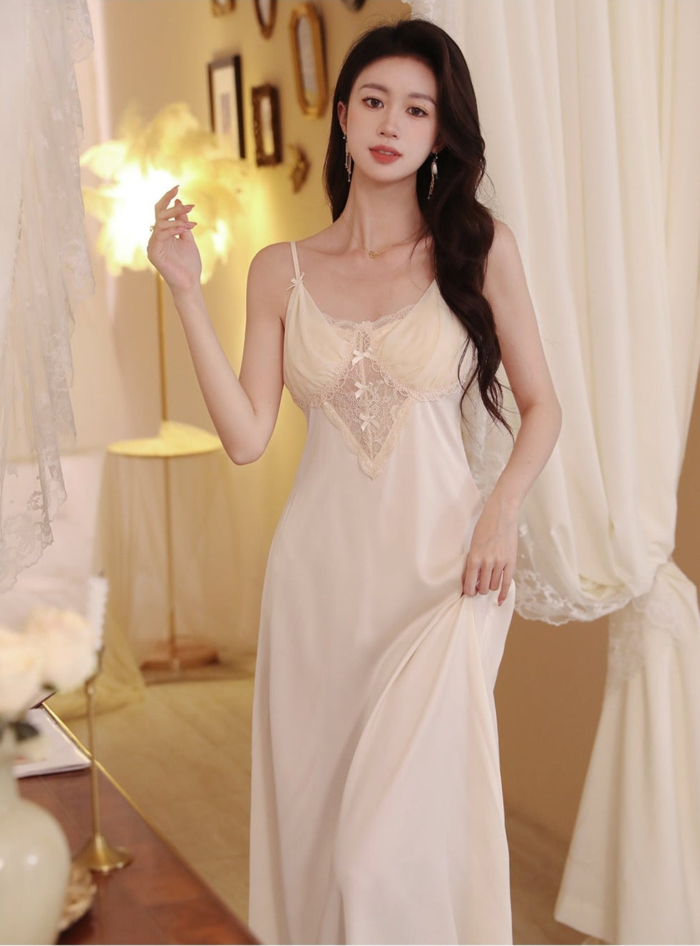 Lace Sleep Gown + Robe 2pcs Set