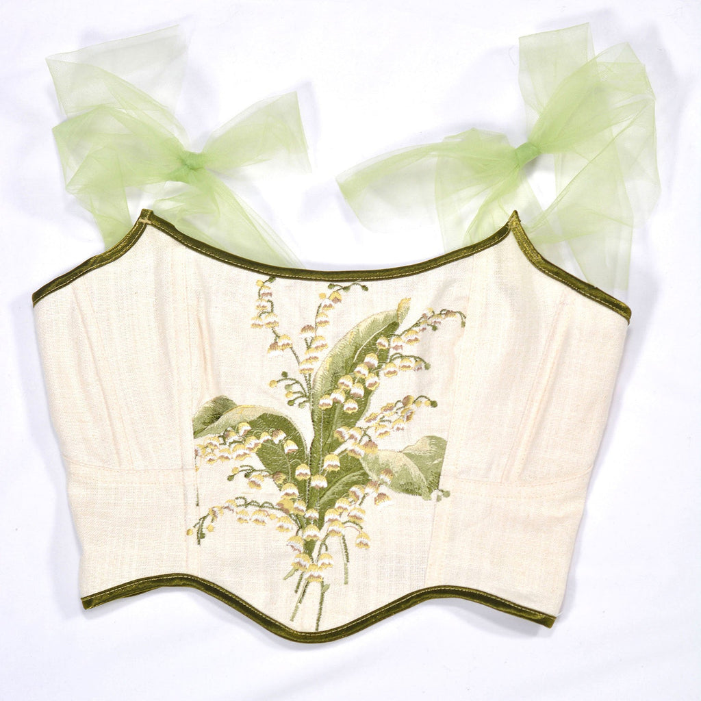 Tulle Straps Lily Of The Valley Boned Bustier