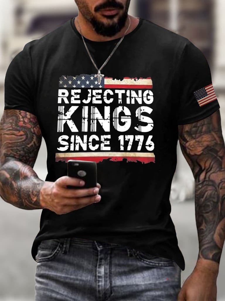🔥Buy 3 Get 15% Off🔥Men's No Kings In America Printed Casual T-shirt