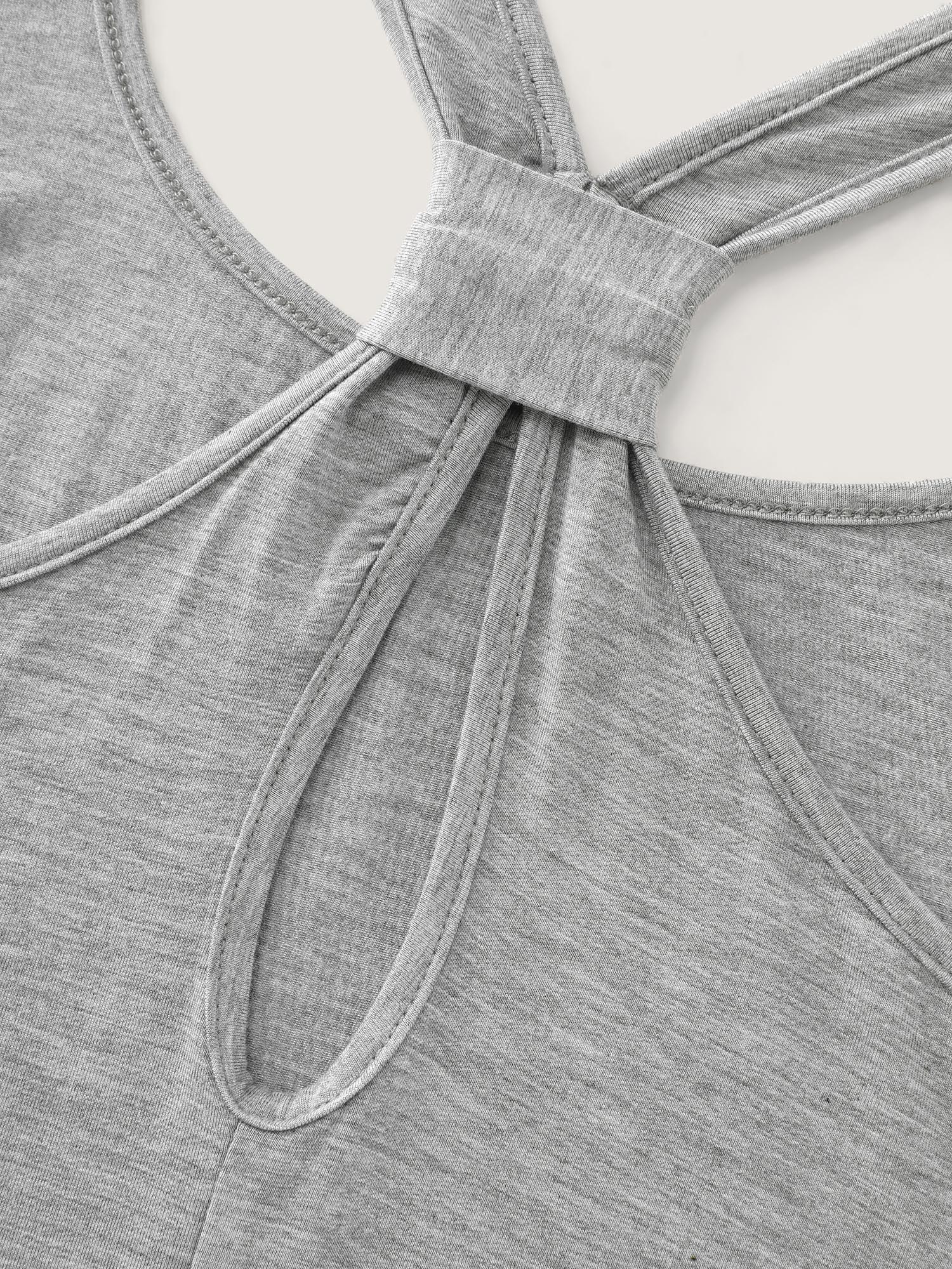 Supersoft Stretchy Curvy Hem Plain Tank Top