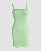 Bandeau Spaghetti Strap Sleevless Mini Dress Casual Slim Fit Bodycon Dress