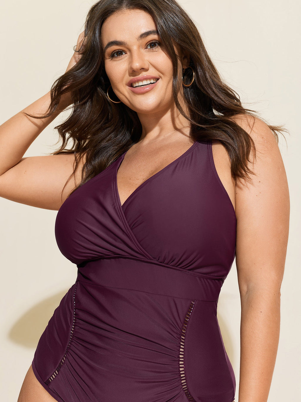Tummy-Control Side Panel One-Piece Swimsuit
