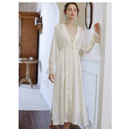 Vintage Satin Lace 2pcs Nightgown Set
