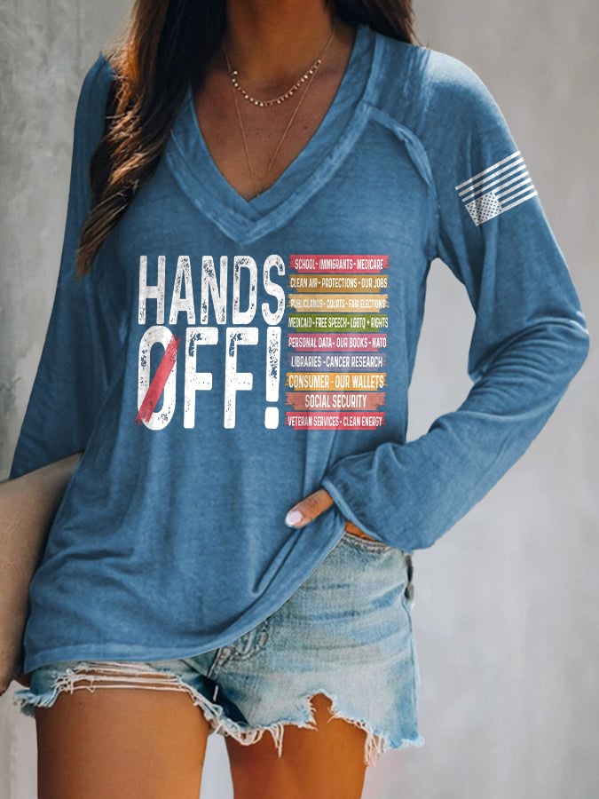 🔥Buy 3 Get 15% Off🔥Women's Retro Hands Off Protest Print T-Shirt