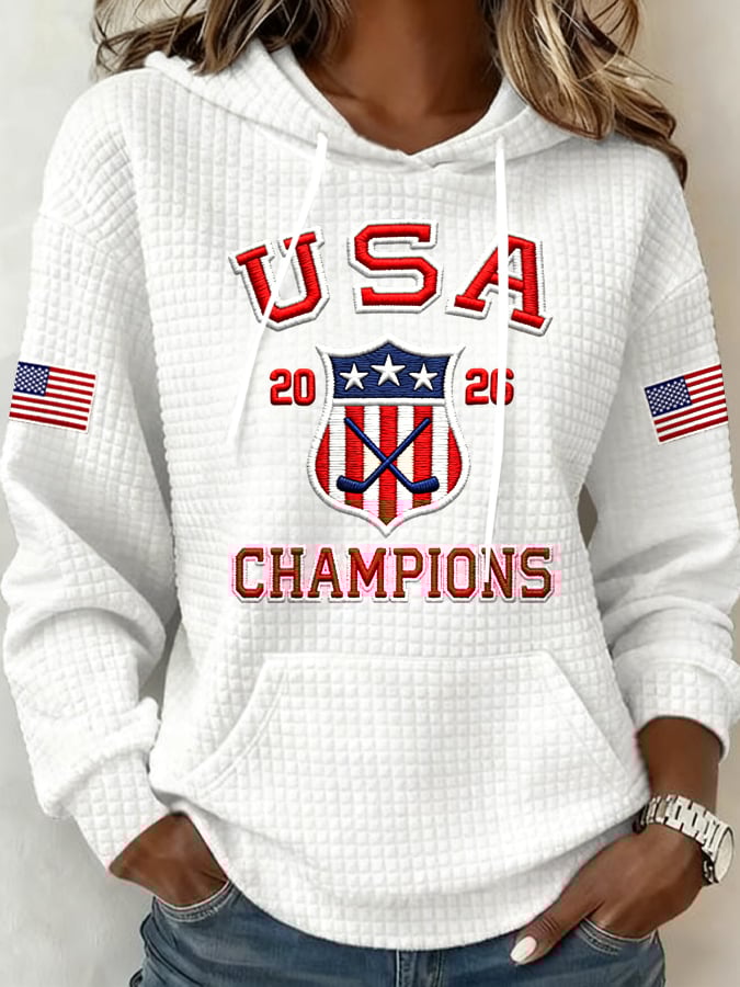 Women's Ice Hockey Print Casual Sweatshirt