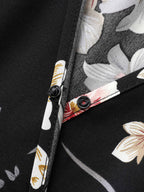 Midnight Blooms Wrap A-Line Midi Dress