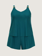 Adjustable Pockets Layered One-Piece Swimsuit