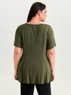 Supersoft Button Detail Fit And Flare T-Shirt