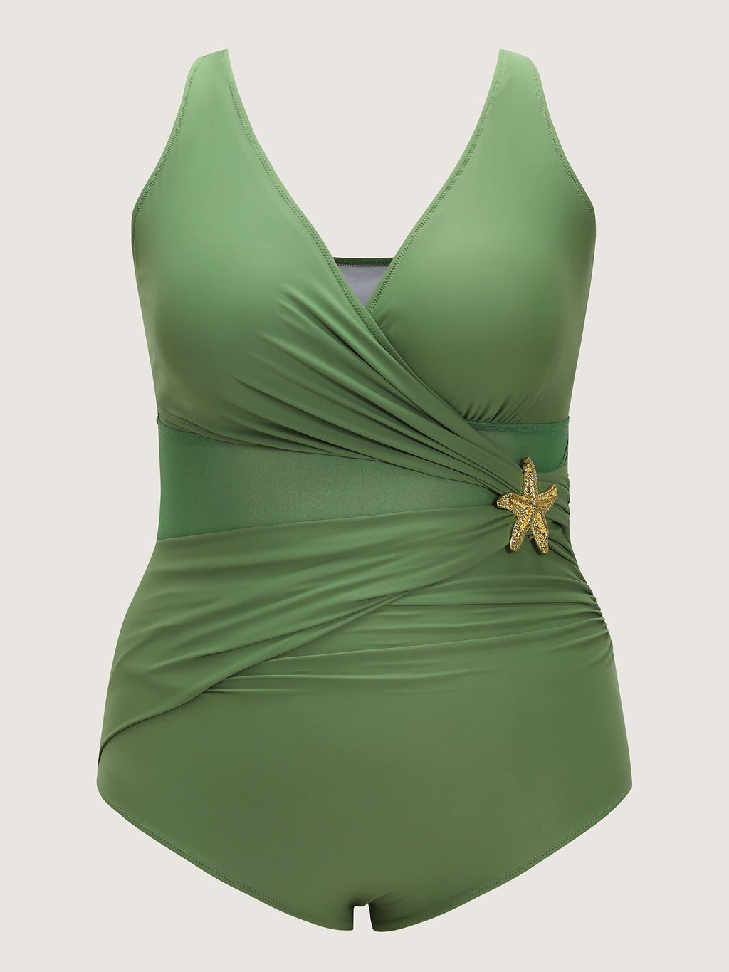 Side Pleated Star Detail One-Piece Swim