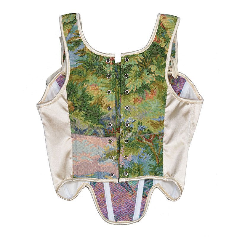 Lace Trim Lace Up Old Painting Corset