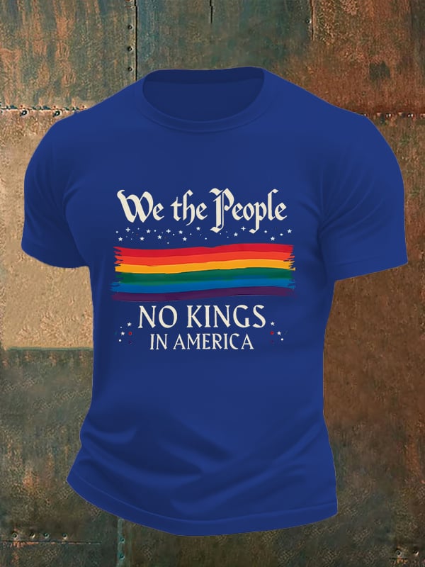 🔥Buy 3 Get 15% Off🔥Men's  We the People NO KINGS IN AMERICA  print  T-Shirt