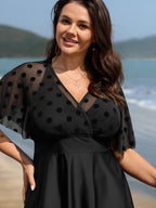 Polka Dots Sheer Swim Top