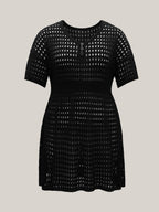 Cut-Out Waist-Cinched Button Swim Cover-Up