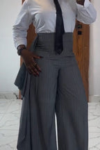 Women Strapless and Waist Cinching Top + Patchwork Pants Temperament Commuting Formal Suit