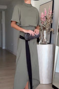 Women's Color Block Long Commuter Dress