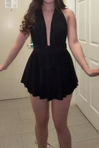 Women's Backless V Neck Party Dress