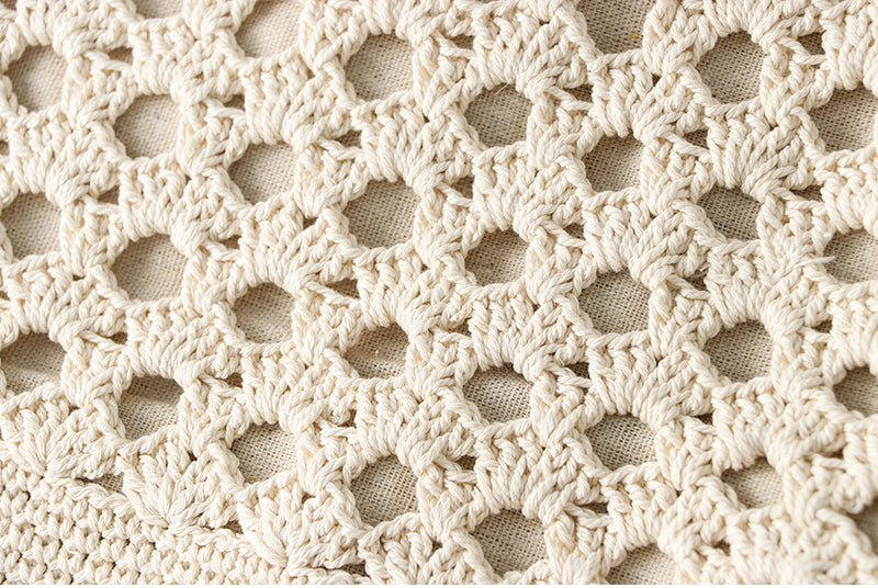 Crocheted Lace Trim Shoulder Bag