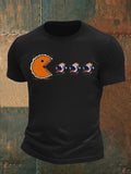 Men's  Funny Turkey Chasing Pie Sublimation FDT Thanksgiving T-Shirt